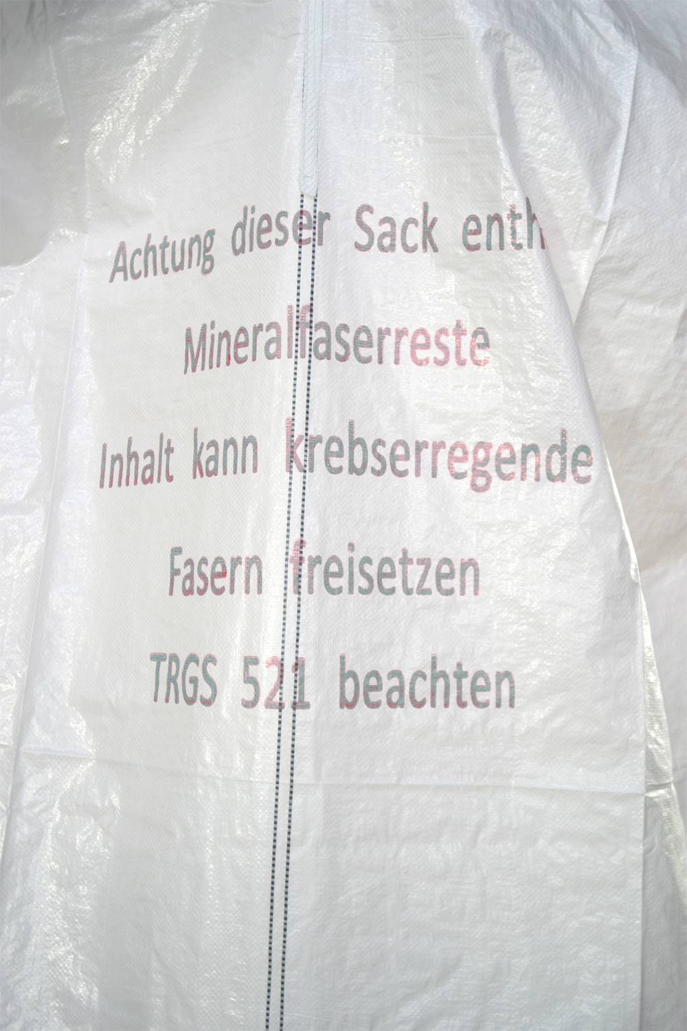 KMF Sack standard, Mineralwollsack, KMF-Gewebesack, 140 x 220 cm, Druck Mineralwolle, beschichtet